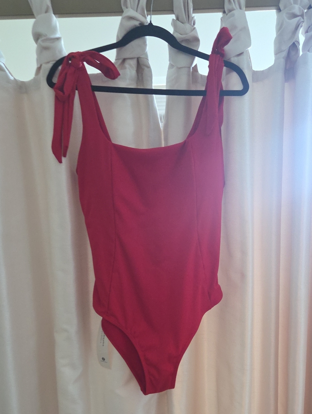 Women's Red Tie-Strap One Piece Swimsuit - Saodimallsu